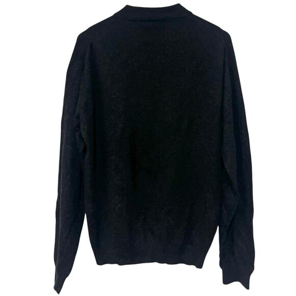 Geoffrey Beene Dark Gray Sweater Crew Neck Pullover Knit Silk Blend Men's Large - Picture 2 of 6